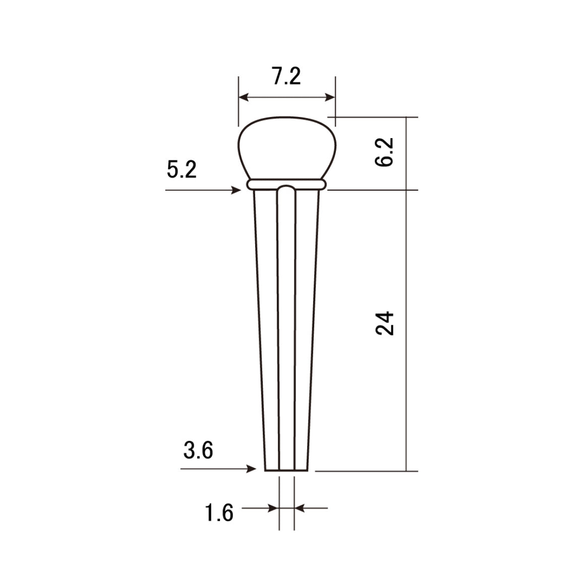 Hosco Slotted Bridge Pins – Black with White Dot (Set of 6) Exotic Wood Zone 