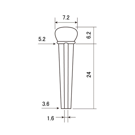 Hosco Slotted Bridge Pins – Black with White Dot (Set of 6) Exotic Wood Zone 