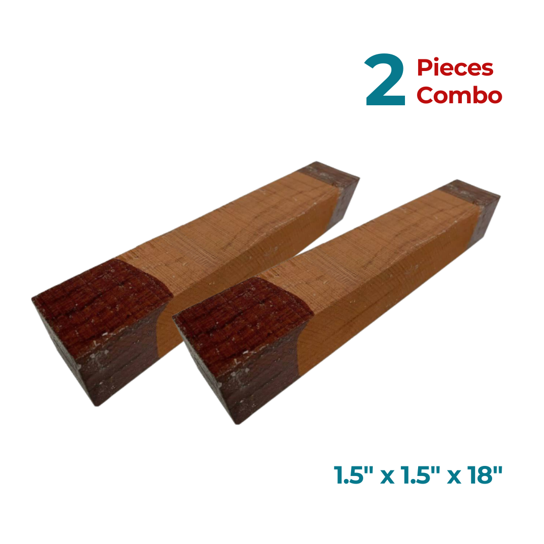 Pack of 2,Bubinga Turning Blanks 1-1/2&quot; x 1-1/2&quot; x 18&quot; - Exotic Wood Zone - Buy online Across USA 