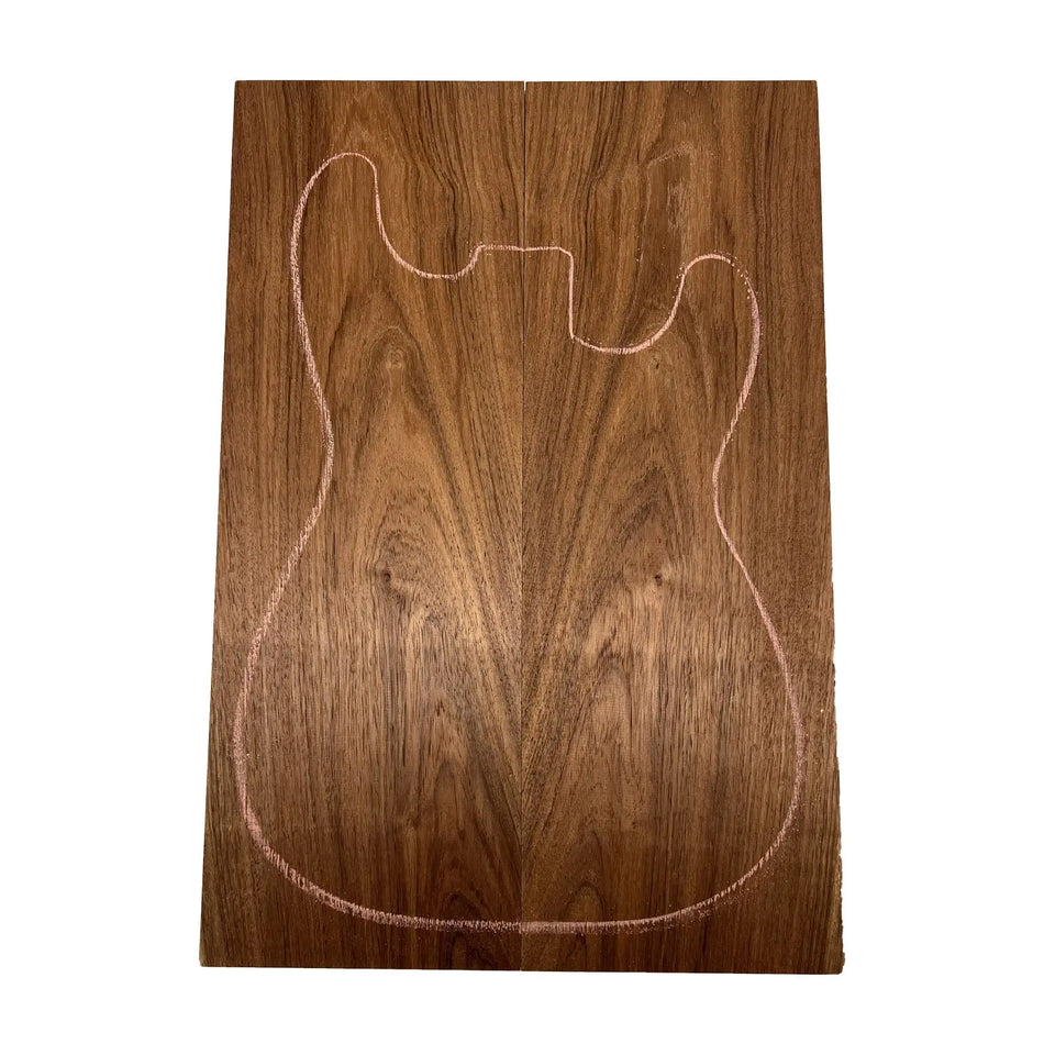 Caribbean Walnut Bookmatched Guitar Drop Tops 21" x 7" x 1/4" - Exotic Wood Zone - Buy online Across USA 