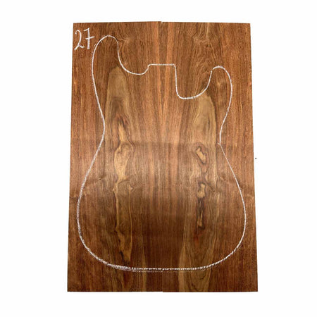 Chechen/Caribbean Rosewood Bookmatched Guitar Drop Tops 21" x 7" x 3/8" #27 - Exotic Wood Zone - Buy online Across USA 