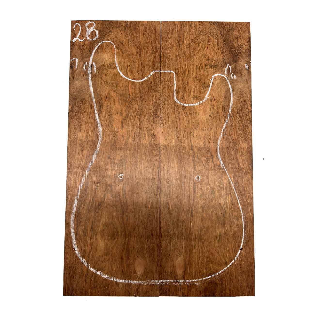 Chechen/Caribbean Rosewood Bookmatched Guitar Drop Tops  21" x 7" x 3/8" #28 - Exotic Wood Zone - Buy online Across USA 