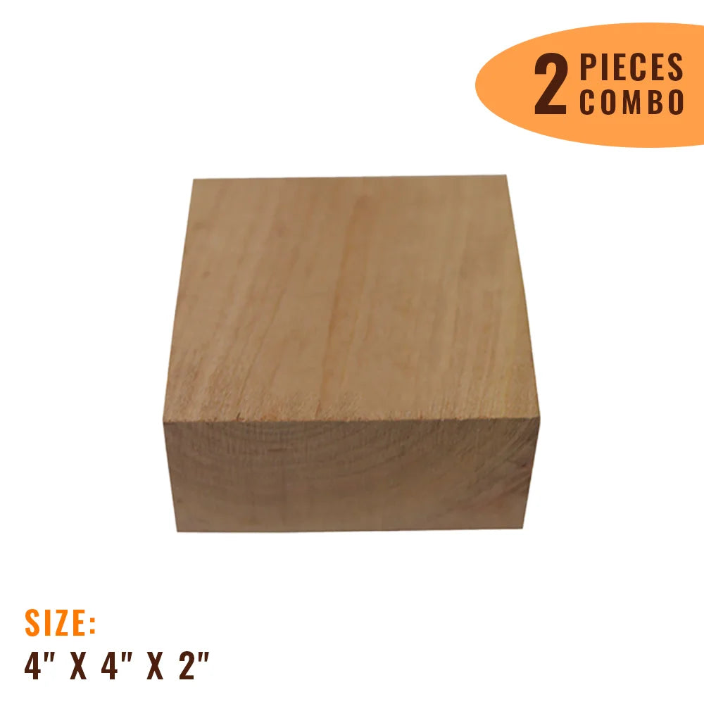 Pack Of 2, Cherry Wood Bowl Blanks 4&quot; x 4&quot; x 2&quot; - Exotic Wood Zone - Buy online Across USA 