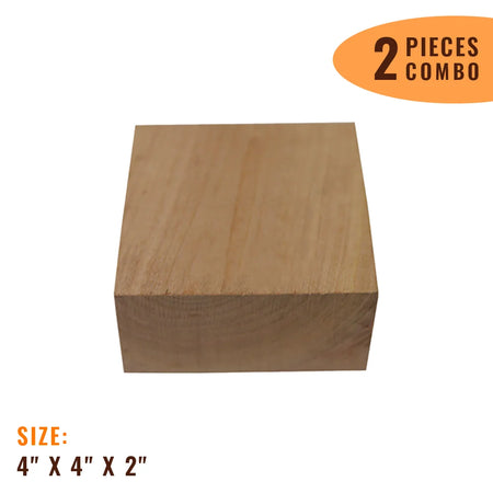 Pack Of 2, Cherry Wood Bowl Blanks 4" x 4" x 2" - Exotic Wood Zone - Buy online Across USA 