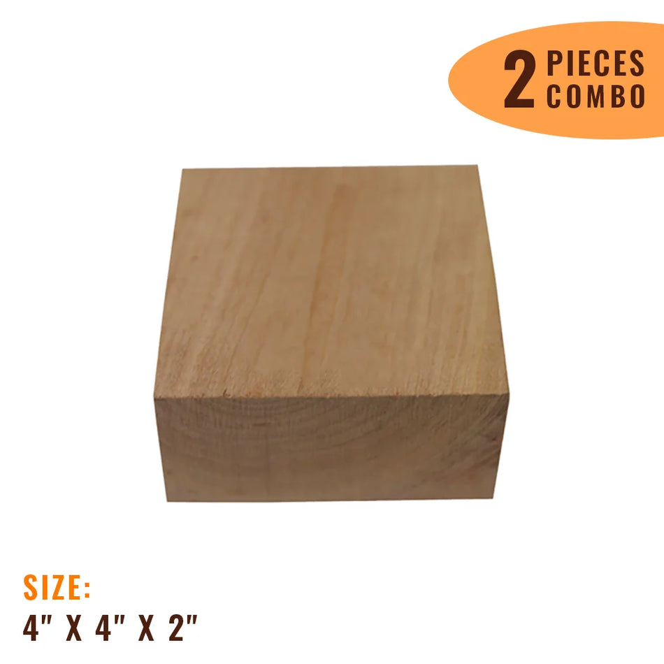 Pack Of 2, Cherry Wood Bowl Blanks 4" x 4" x 2" - Exotic Wood Zone - Buy online Across USA 