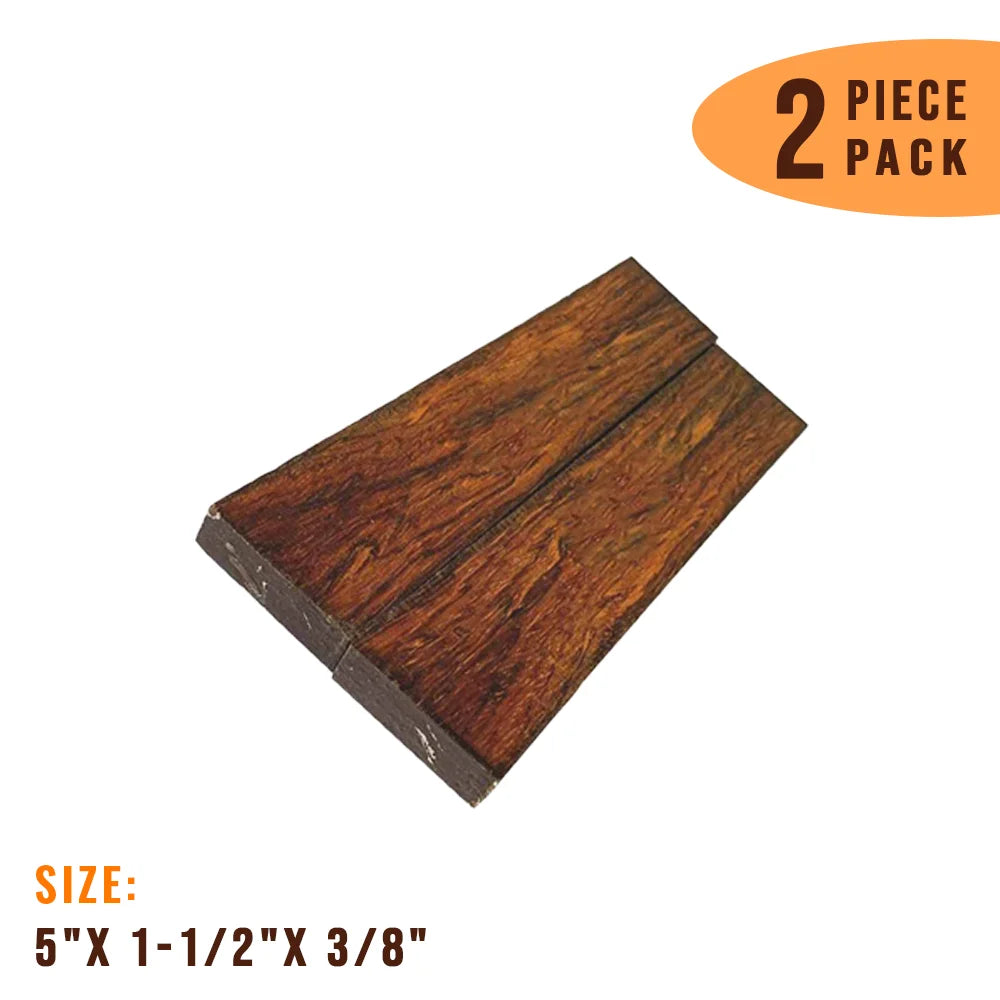 2 Set, Cocobolo Wood Knife Blanks/Knife Scales Bookmatched  5&quot;x 1-1/2&quot;x 3/8&quot; - Exotic Wood Zone - Buy online Across USA 