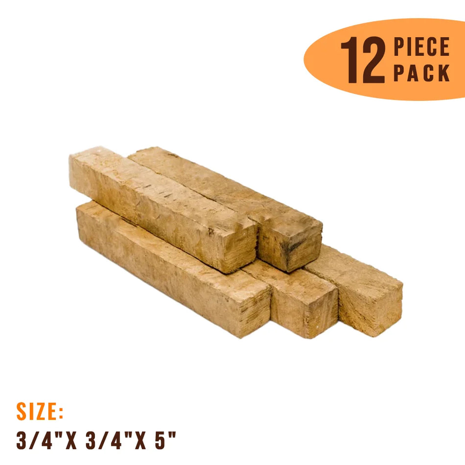 Pack of 12, Crepe Myrtle Burl Wood Pen Blanks 3/4"x 3/4"x 5" - Exotic Wood Zone Pen Blanks