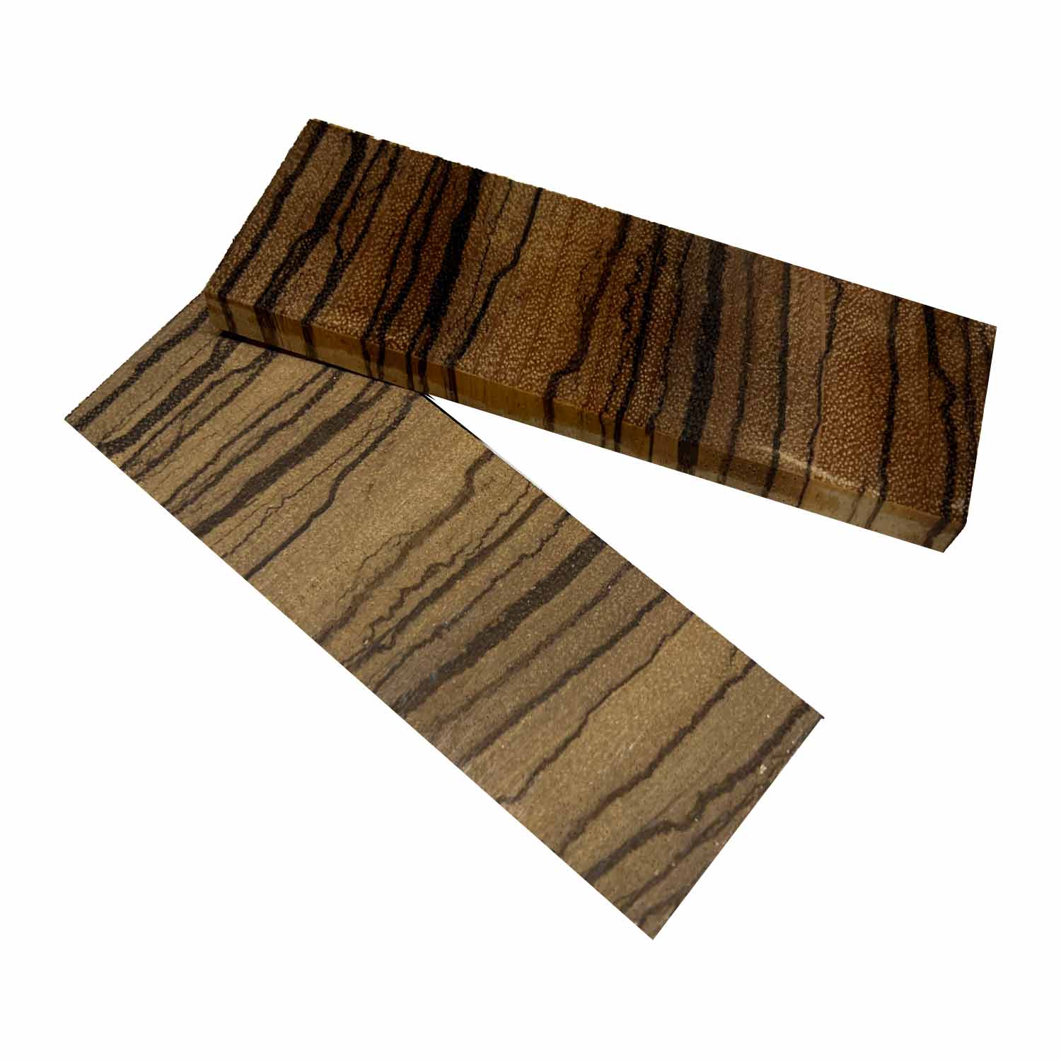 Zebrawood Crosscut Wood Knife Blanks/Knife Scales Bookmatched 5"x1-1/2"x3/8" - Exotic Wood Zone - Buy online Across USA 