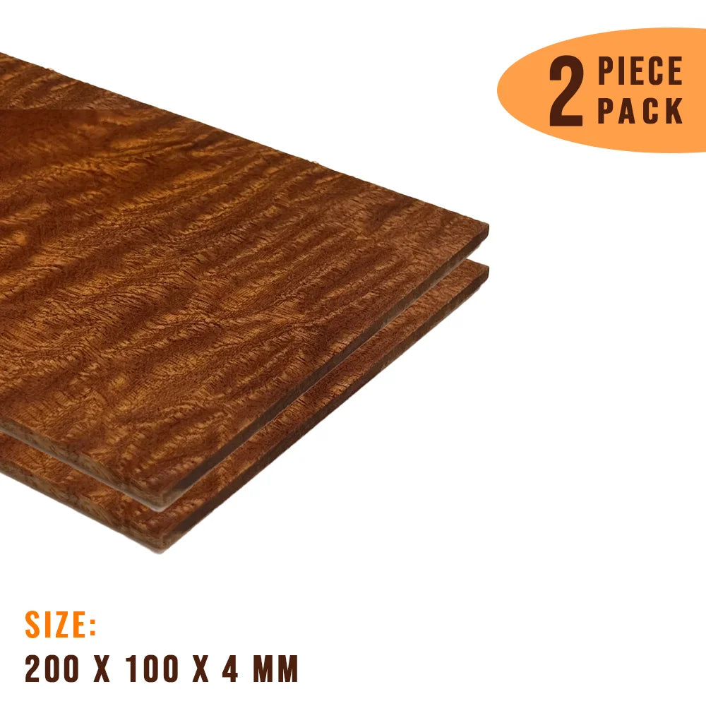 Pack of 2, Curly Sapele Guitar Headplates 200 x 100 x 4 mm - Exotic Wood Zone - Buy online Across USA 
