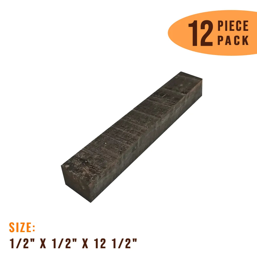 Pack of 12 , Indian Ebony Inlay Wood Blanks 12-1/2” x 1/2” x 1/2“