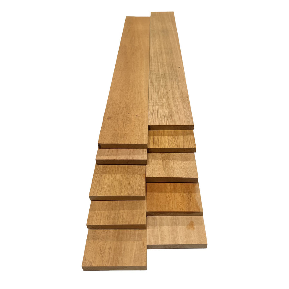 Combo Pack Of 10, Fijian Mahogany Thin Stock Lumber Boards Wood Crafts, 21" x 2-3/4" x 1/2" - Exotic Wood Zone - Buy online Across USA 