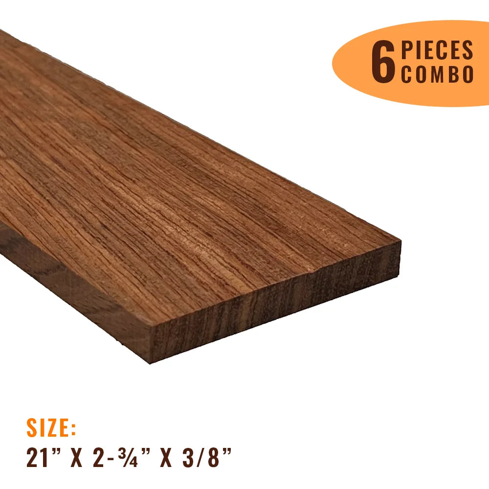 Pack of 6, Bubinga Fingerboards/Fretboards Blanks 21&quot; x 2-3/4&quot; x 3/8&quot; | Free Shipping - Exotic Wood Zone - Buy online Across USA 