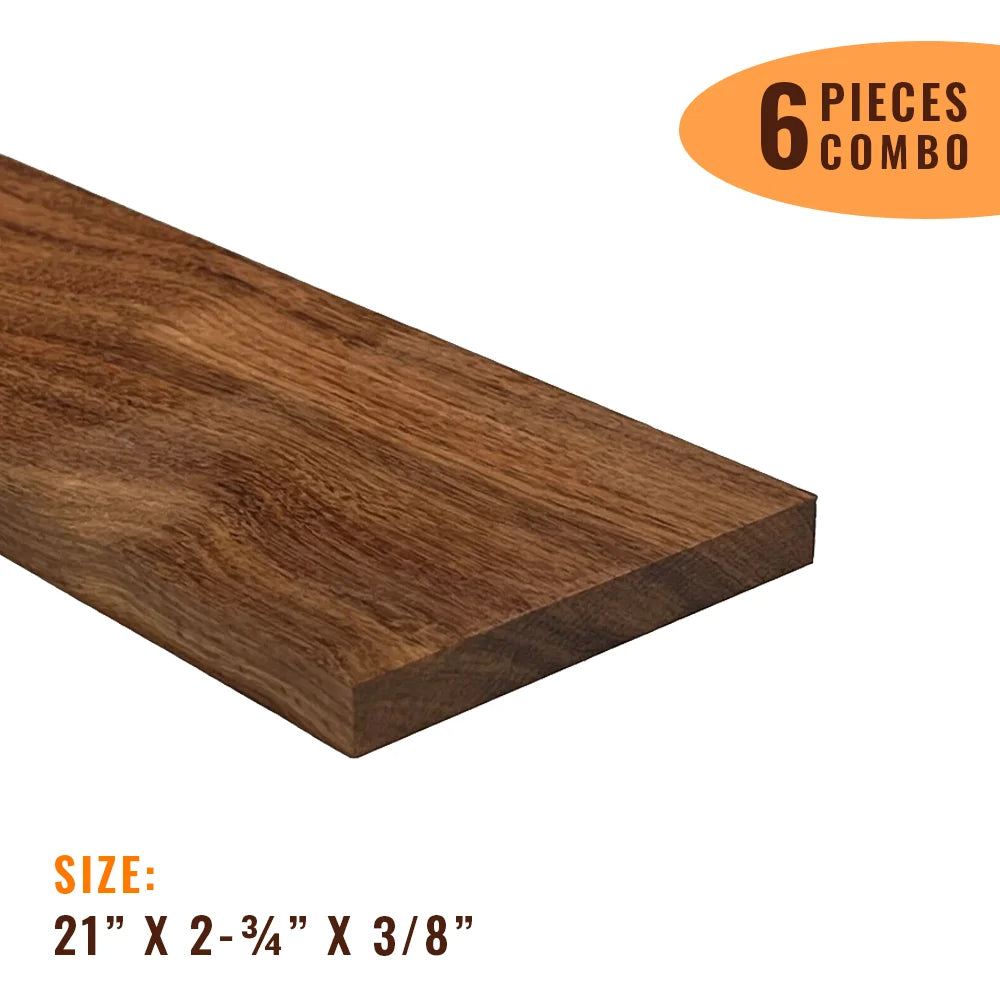 Pack Of 6, Chechen Guitar Fingerboard Blanks 21&quot; x 2-3/4&quot; x 3/8&quot; | Free Shipping - Exotic Wood Zone - Buy online Across USA 