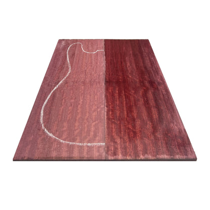 Flame Curly Purpleheart Bookmatched Guitar Drop Tops 21&quot; x 7&quot; x 1/4&quot; - Exotic Wood Zone - Buy online Across USA 