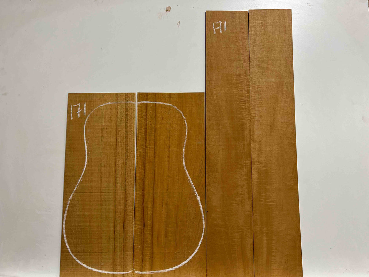 Flame Genuine Mahogany Classical Guitar Back & Side Set #171 - Exotic Wood Zone - Buy online Across USA 