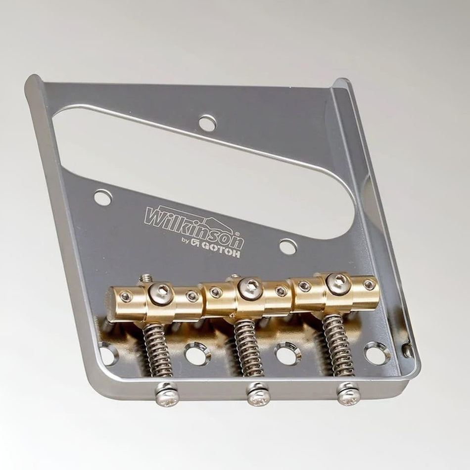 Wilkinson By Gotoh WT3 Vintage Tele Bridge | Brass Saddles - Nickel