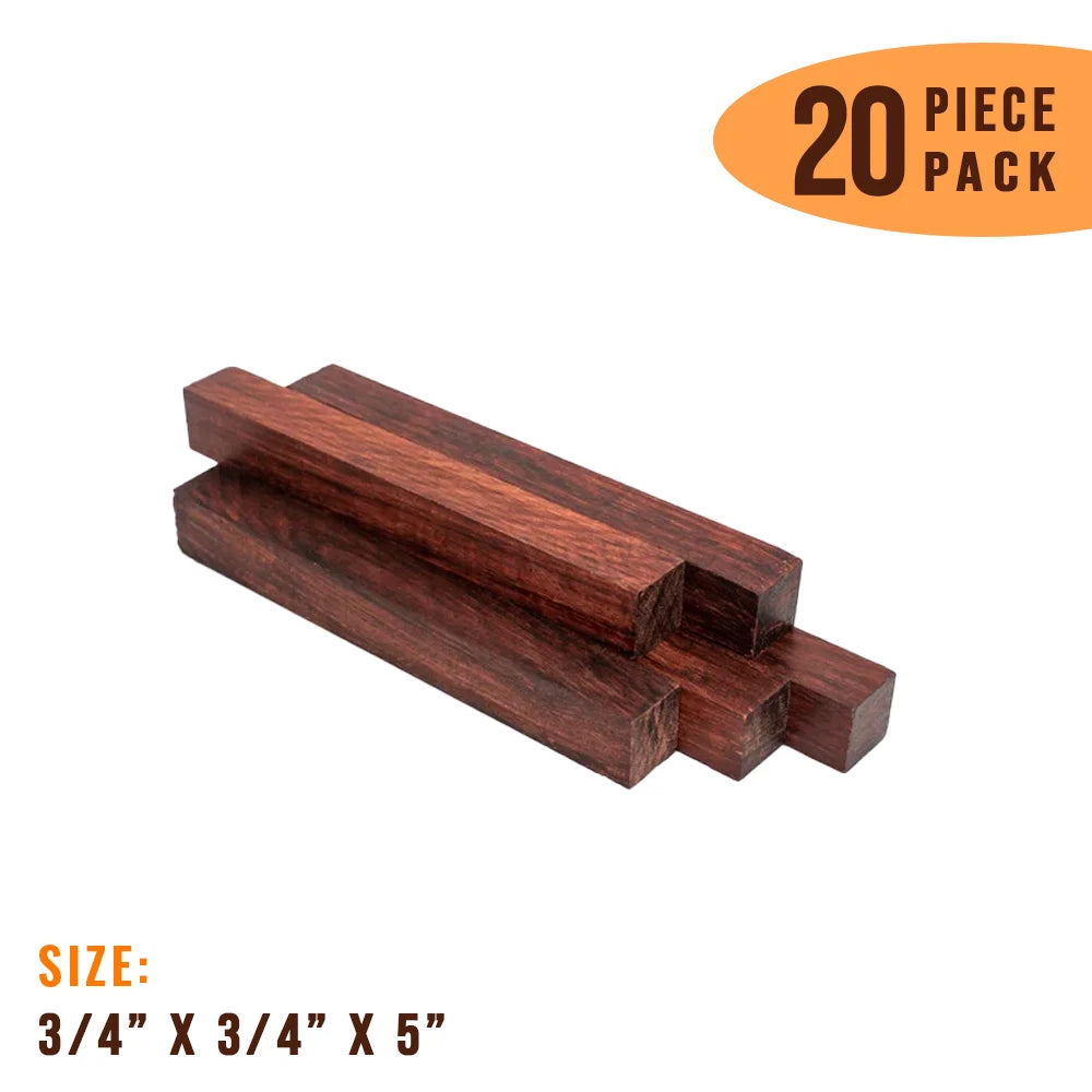 Pack of 20, Granadillo Wood Pen Blanks 3/4&quot;x 3/4&quot;x 5&quot; - Exotic Wood Zone - Buy online Across USA 