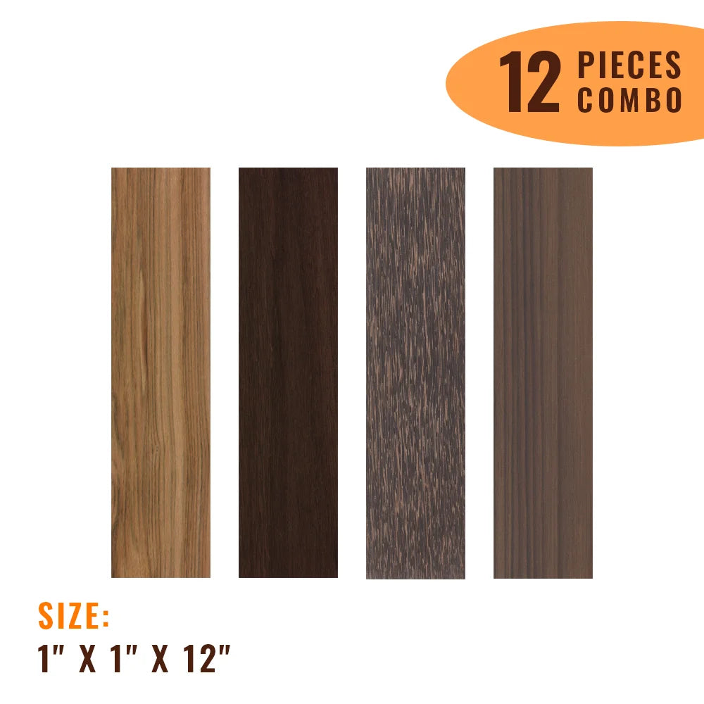 12 Pack, 4 Species,  Hobby Wood/ Turning Wood Blanks 1&quot;x 1&quot;x 12&quot; (Rosewood,Black Pam,Chechen,katalox) | Free Shipping - Exotic Wood Zone - Buy online Across USA 