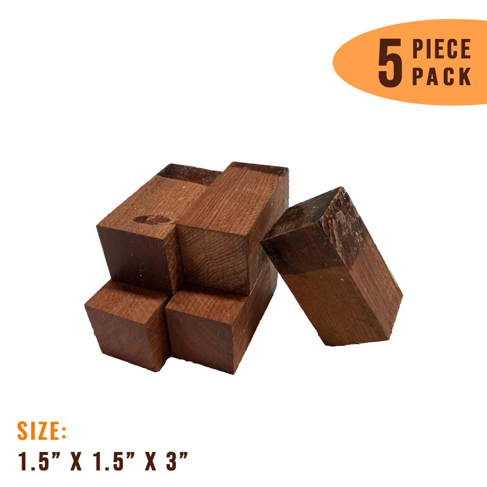 5 Pack, Honduras Rosewood Bottle Stopper Blanks 1-1/2&quot;x 1-1/2&quot;x 3&quot; - Exotic Wood Zone - Buy online Across USA 