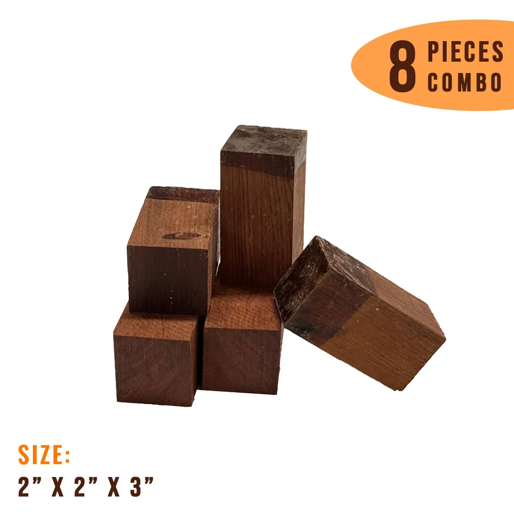 Pack Of 8 Bottle Stopper Blanks 2&quot; x 2&quot; x 3&quot;  Honduras Rosewood - Exotic Wood Zone - Buy online Across USA 