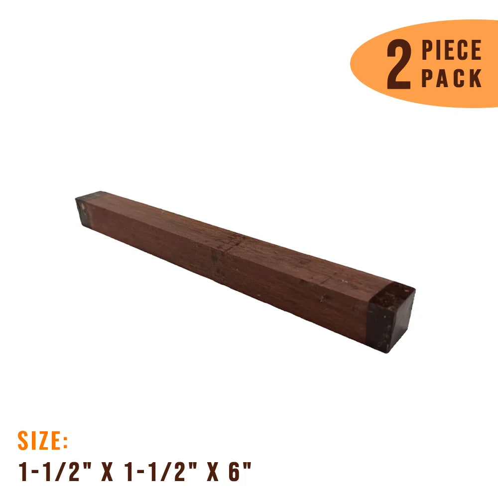 Pack of 2 , Honduras Rosewood Turning Wood Blank 1-1/2&quot;  x 1-1/2&quot;  x 6&quot;