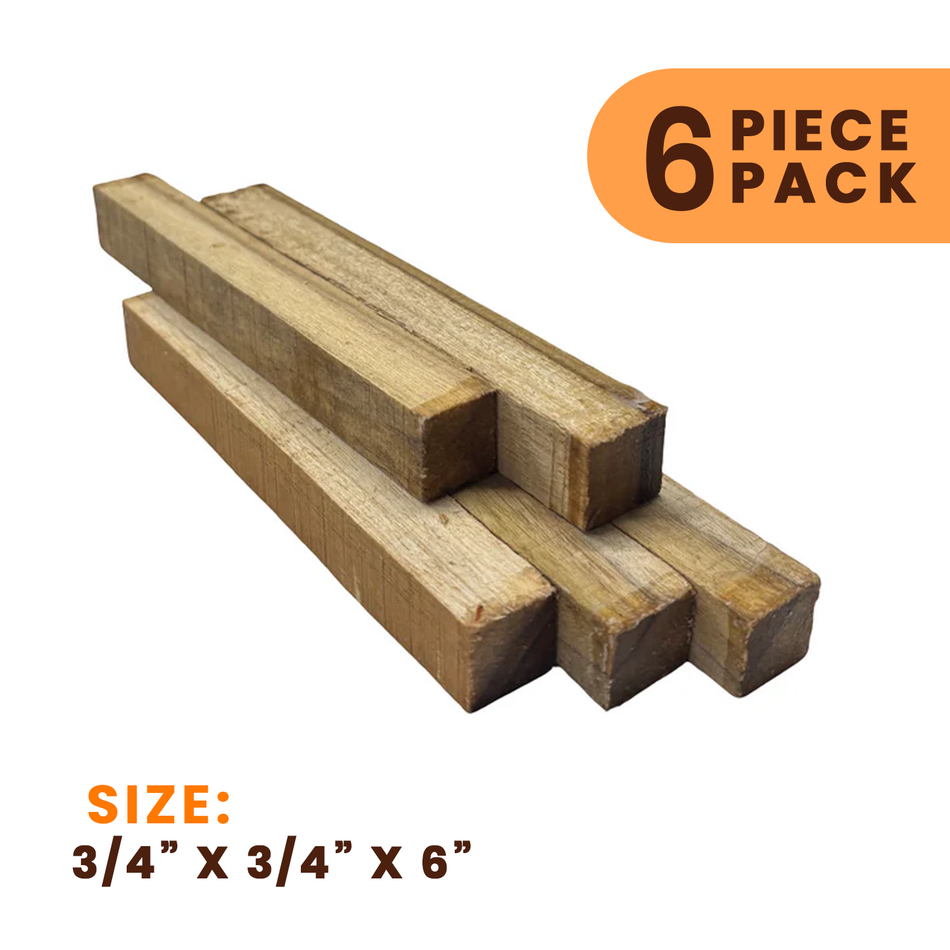 Espacios en blanco para bolígrafos de madera de caoba hondureña 3/4" x 3/4" x 6"