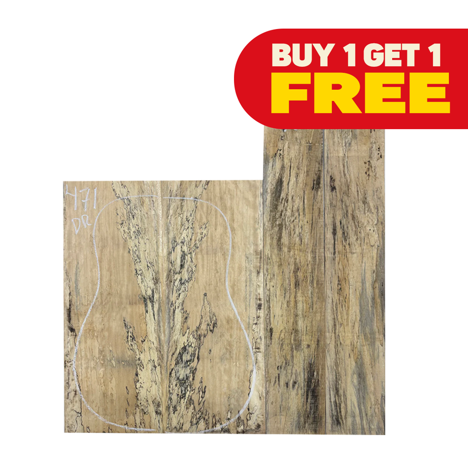 Spalted Tamarind Guitar Back & Side Set (Buy 1 + Get 1 FREE)