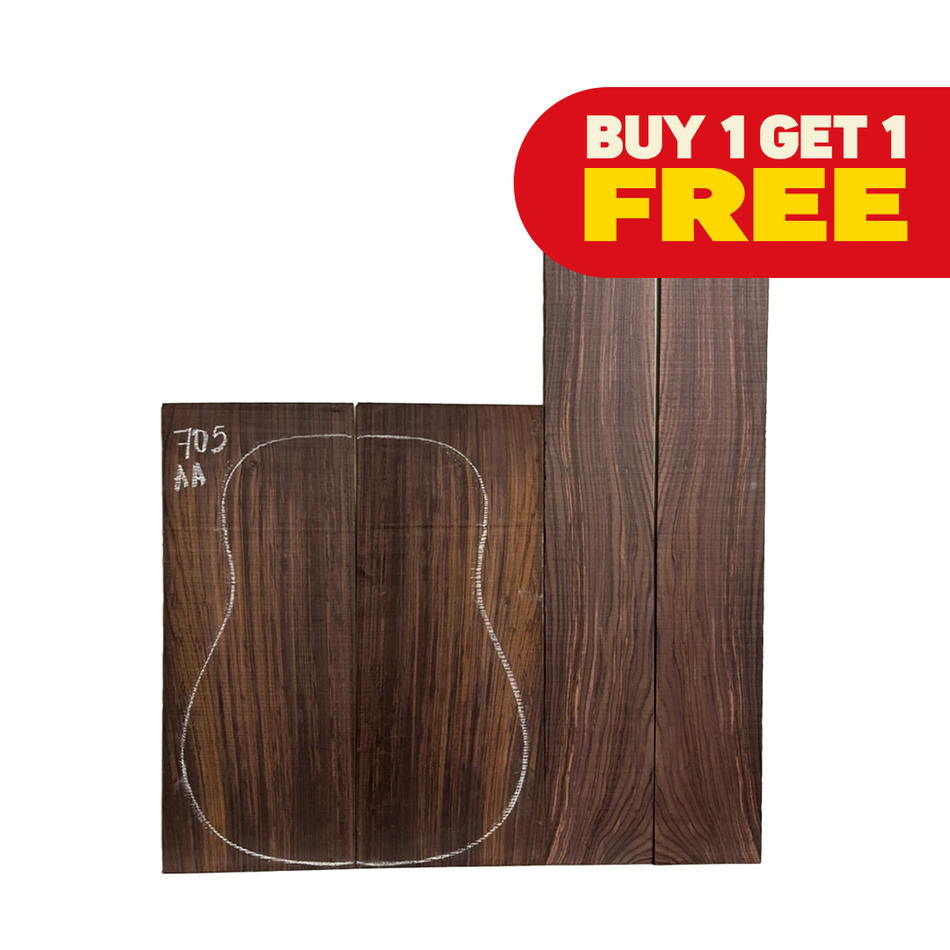East Indian Rosewood Classical Guitar Back & Side Set (Buy 1 + Get 1 FREE)