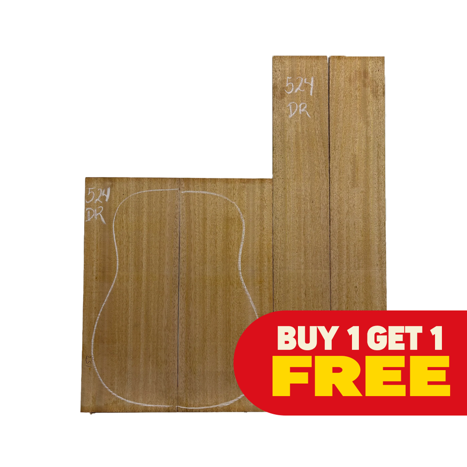 Pack Of 2, Golden Mango Dreadnought Guitar Back and Side Set (Buy 1 + Get 1 FREE)