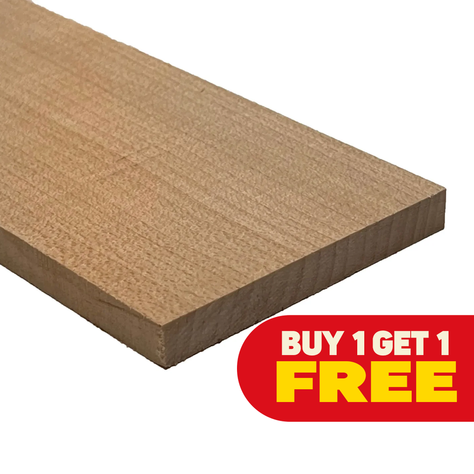 Hard Maple Thin Stock Lumber Board Wood Blank- 24" x 3" x 3/8" (Buy 1 + Get 1 FREE)