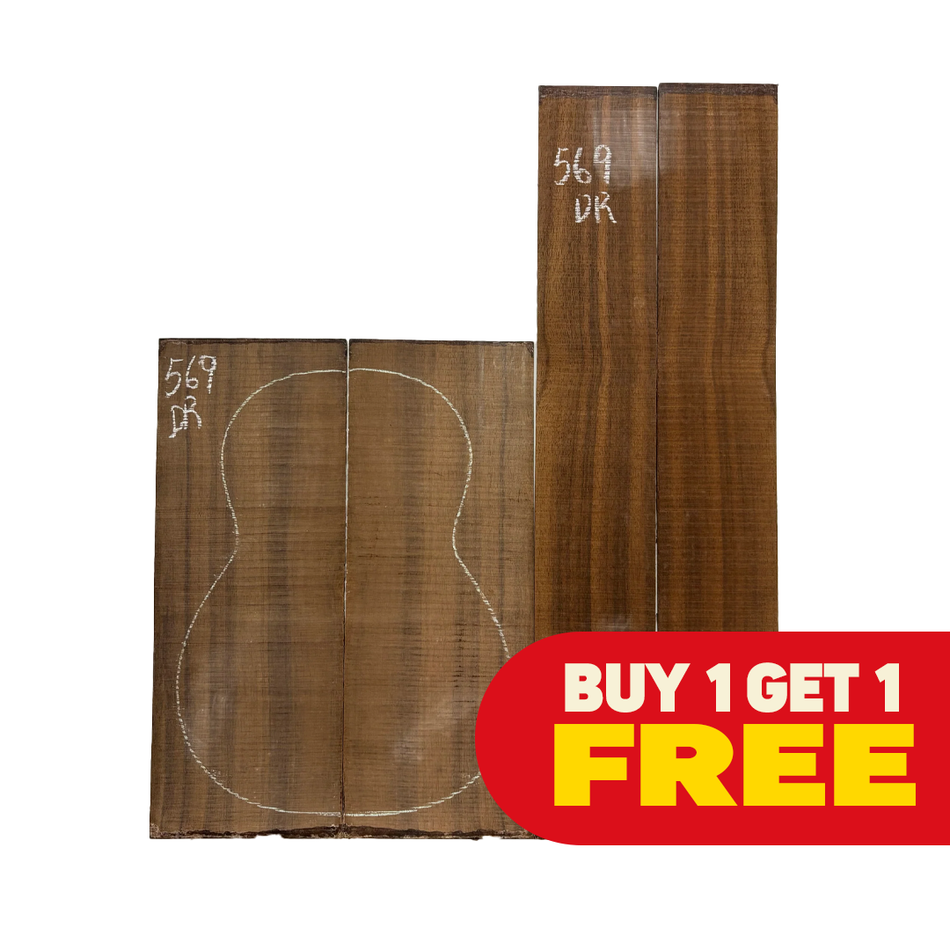 Indian Laurel Guitar Back and Side Set (Buy 1 + Get 1 FREE)