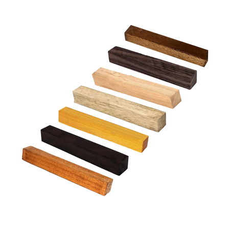 Combo Pack of 14 Pen Blanks - 3/4" x 3/4" x 6” (Teak, Mango, Osage Orange, Indian Ebony, East Indian Rosewood, Indian Walnut and Mahogany) (Copy) Exotic Wood Zone 