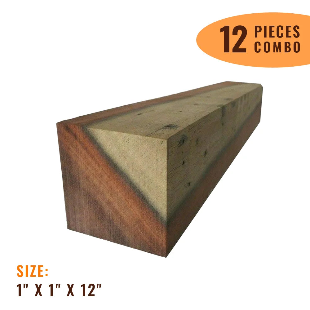 Pack of 12, Katalox/Mexican Royal Ebony Hobby Wood/ Turning Wood Blanks 1&quot;x 1&quot;x 12&quot; | Free Shipping - Exotic Wood Zone - Buy online Across USA 