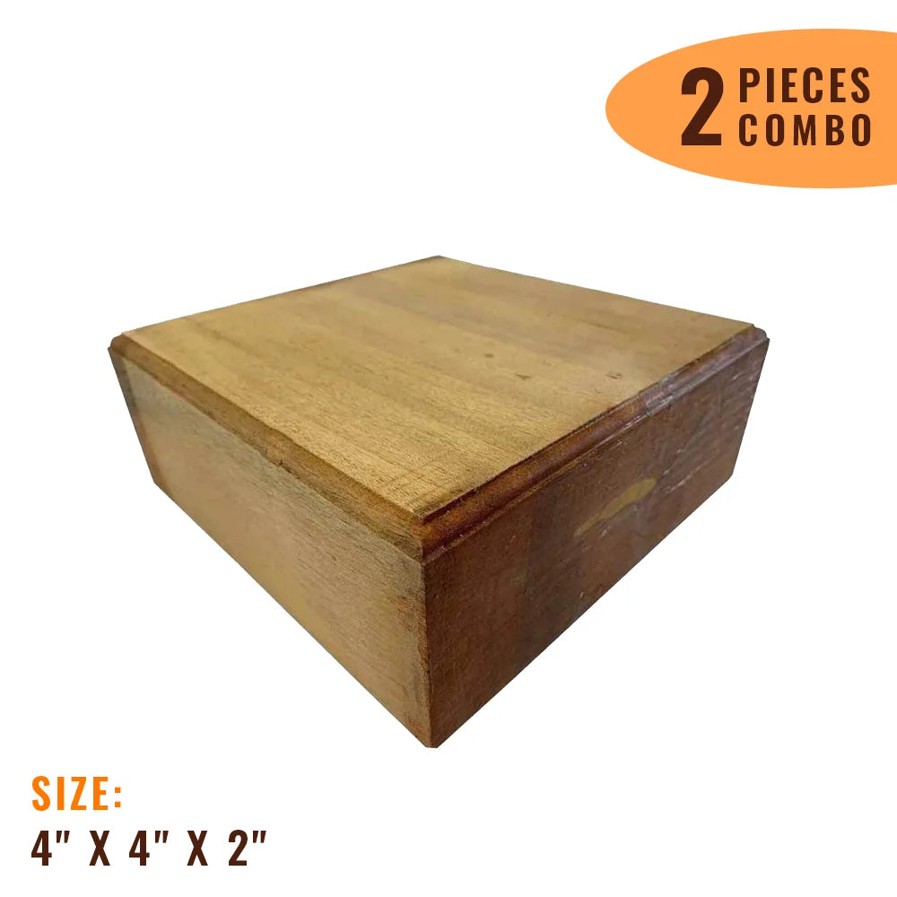 Pack of 2, Honduran Mahogany Wood Bowl Blanks 4&quot; x 4&quot; x 2&quot; - Exotic Wood Zone - Buy online Across USA 