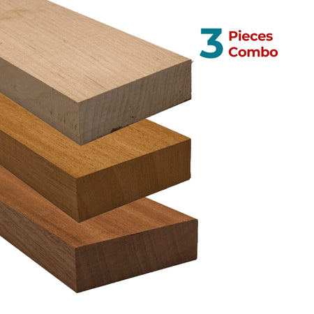 Combo Pack of 3, Guitar Neck Blanks (Maple, Mahogany, Sapele) - Exotic Wood Zone - Buy online Across USA 