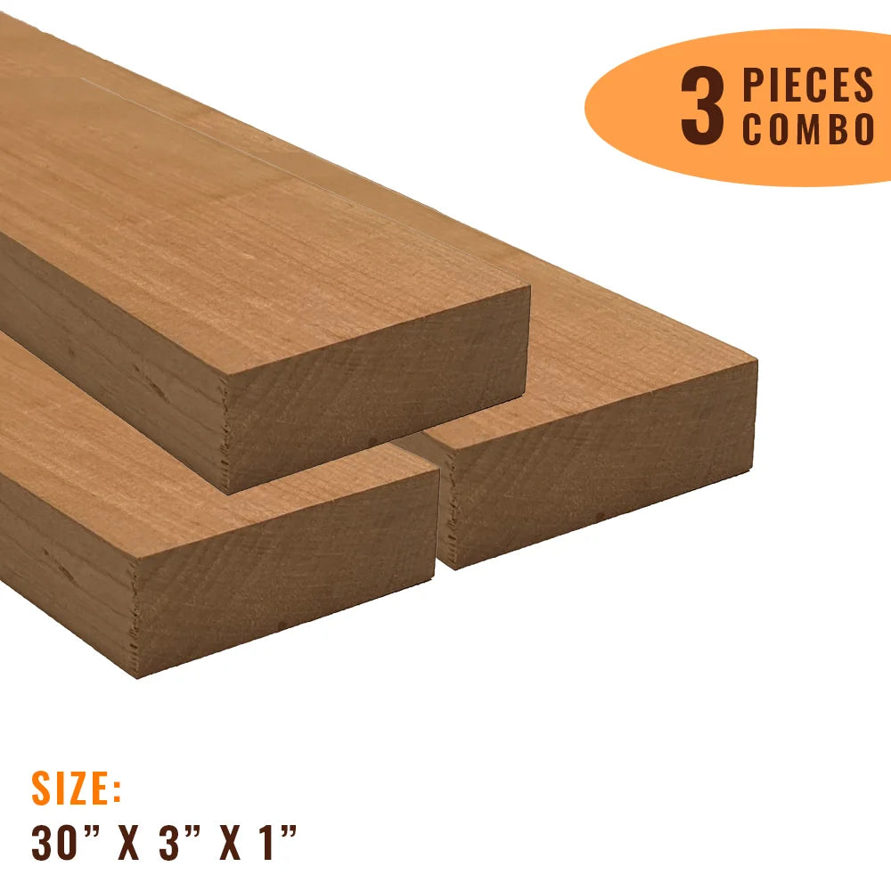 Combo Pack of 3, Cherry Guitar Neck Blanks 30” x 3” x 1” - Exotic Wood Zone - Buy online Across USA 