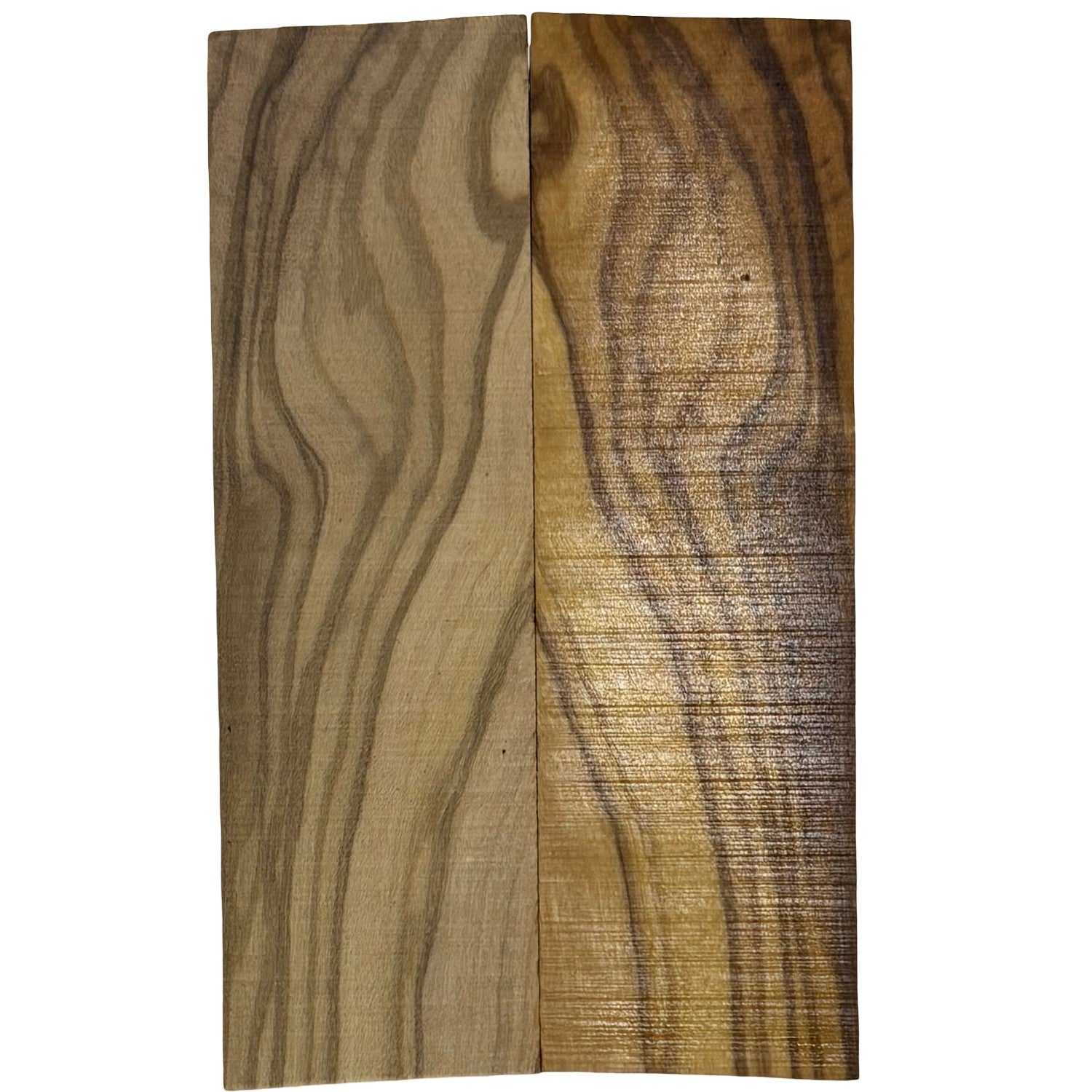 Olivewood Knife Scale Blank- 5 x 1-1/2 x 3/8 Inch- Wood Handle Material for Knives, Tools, and Grips (Bookmatched) - Exotic Wood Zone