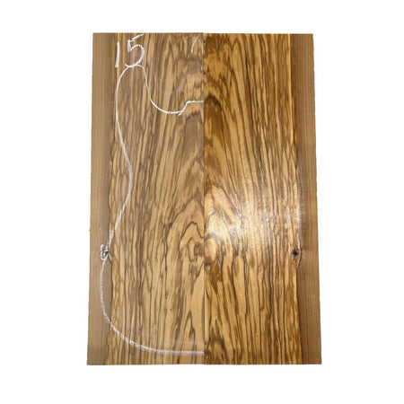 Olivewood Bookmatched Guitar Drop Tops 21"x 7-1/4"x 3/8" #15 - Exotic Wood Zone - Buy online Across USA 