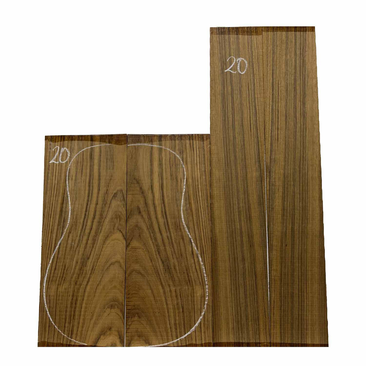 Ovangkol Dreadnought Guitar Back & Side Set #20 - Exotic Wood Zone - Buy online Across USA 