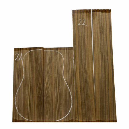 Ovangkol Dreadnought Guitar Back & Side Set #22 - Exotic Wood Zone - Buy online Across USA 