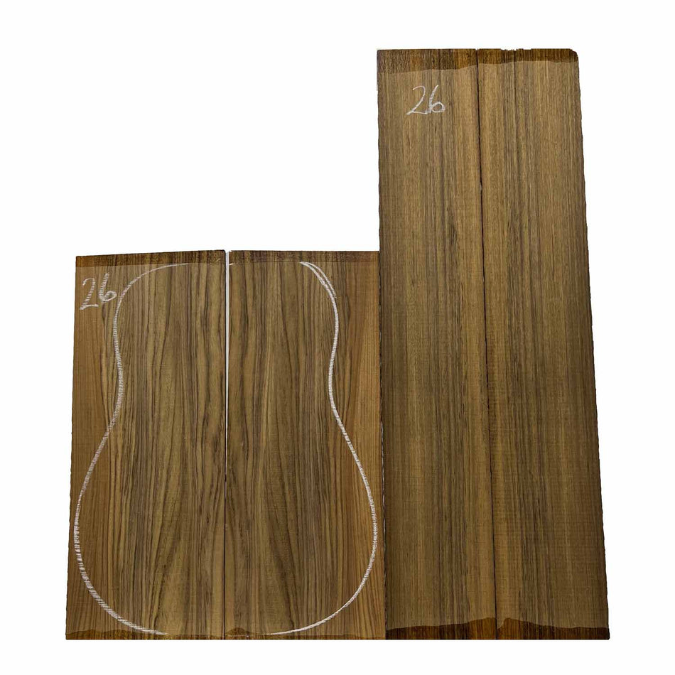 Ovangkol Dreadnought Guitar Back & Side Set #26 - Exotic Wood Zone - Buy online Across USA 