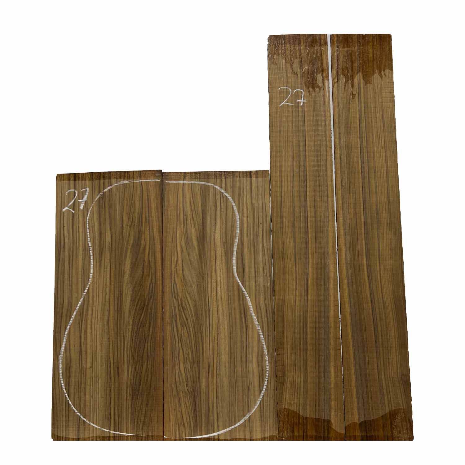 Ovangkol Dreadnought Guitar Back & Side Set #27 - Exotic Wood Zone - Buy online Across USA 