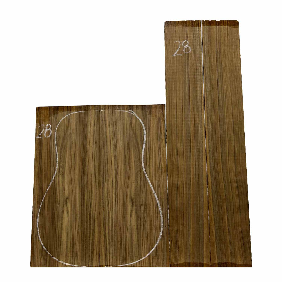 Ovangkol Dreadnought Guitar Back & Side Set #28 - Exotic Wood Zone - Buy online Across USA 