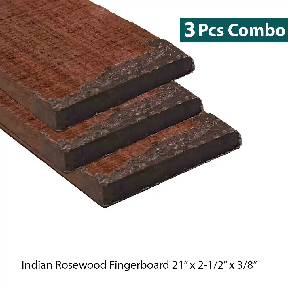 Pack of 3, East Indian Rosewood Guitar Fingerboard Blanks 21&quot; x 2-1/2&quot; x 3/8&quot; - Exotic Wood Zone - Buy online Across USA 