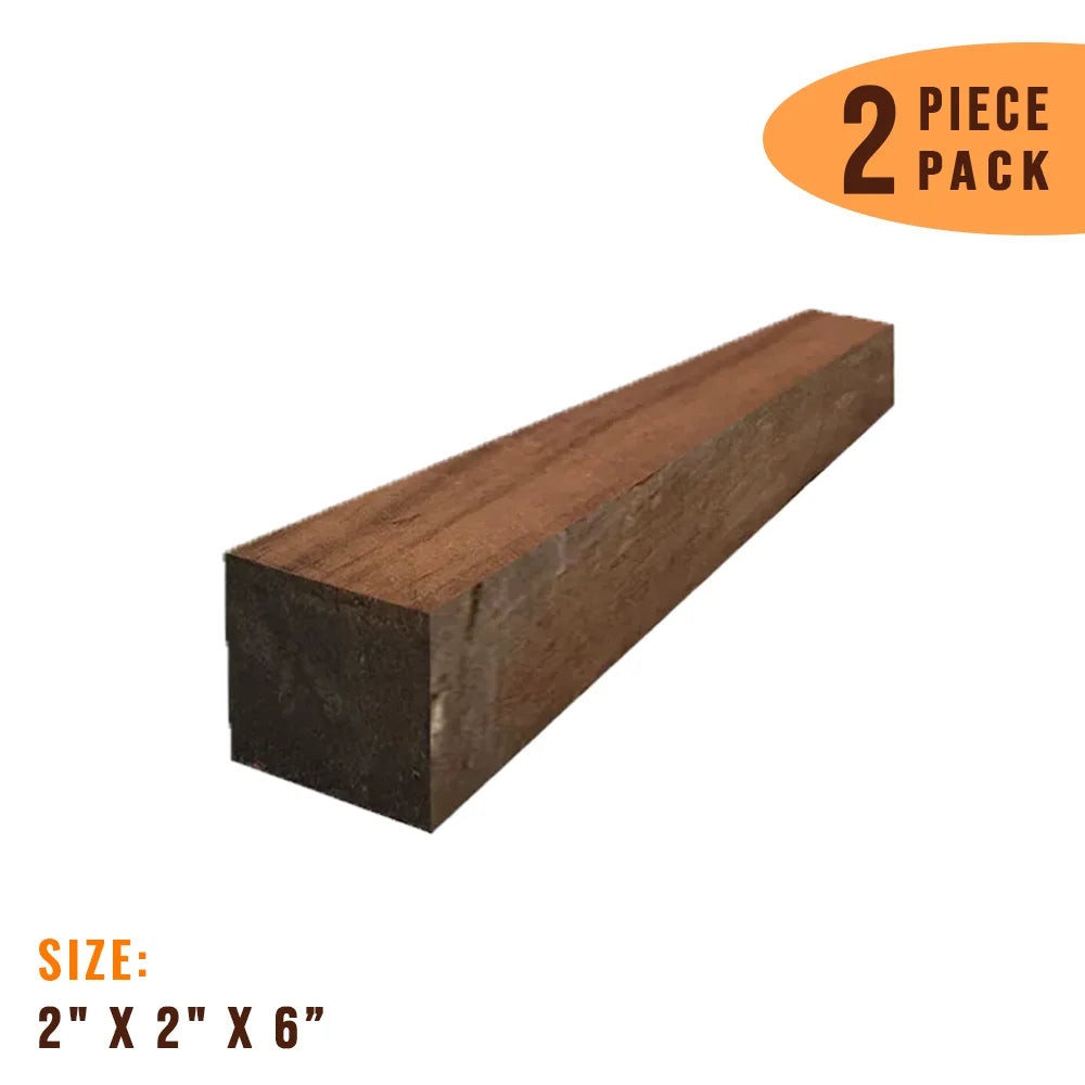Pack of 2, East Indian Rosewood Turning Blank - 2&quot; x 2&quot; x 6&quot; - Exotic Wood Zone - Buy online Across USA 