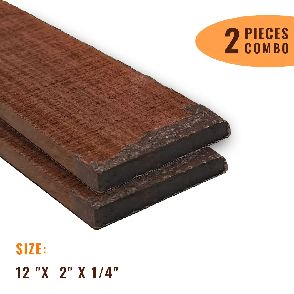 Pack of 2 East Indian Rosewood Guitar Ukulele Fingerboard Blanks 12&quot; x 2 &quot; x 1/4&quot; - Exotic Wood Zone - Buy online Across USA 