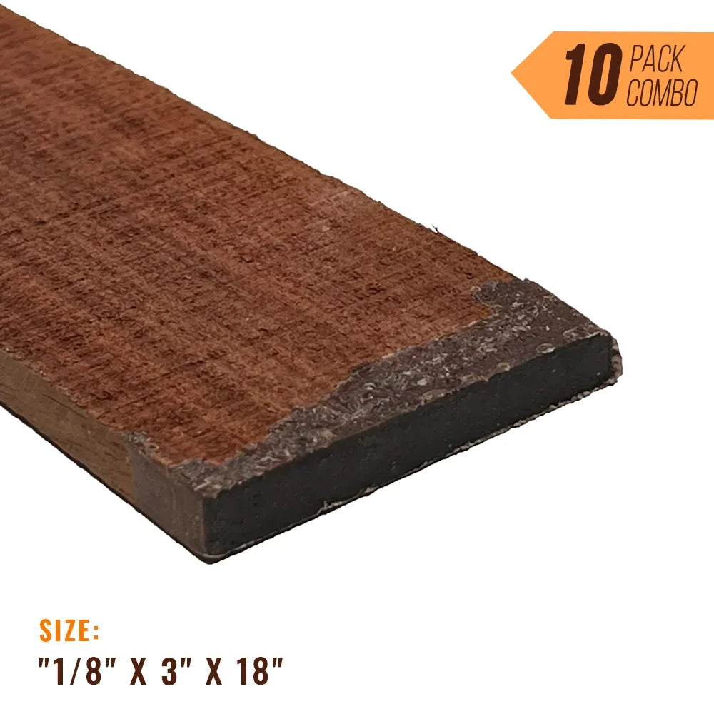 Pack Of 10, East Indian Rosewood Thin Stock Lumber Boards Wood Crafts, 1/8&quot; x 3&quot; x 18 &quot; - Exotic Wood Zone - Buy online Across USA 