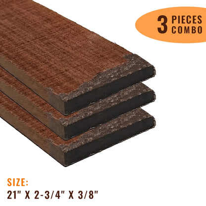 Pack of 3, East Indian Rosewood Fingerboards/Fretboards 21&quot; x 2-3/4&quot; x 3/8&quot; - Exotic Wood Zone - Buy online Across USA 