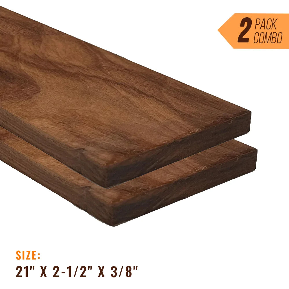 Pack of 2, Santos Rosewood Fingerboards/Fretboards Blanks 21&quot; x 2-1/2&quot; x 3/8&quot; - Exotic Wood Zone - Buy online Across USA 