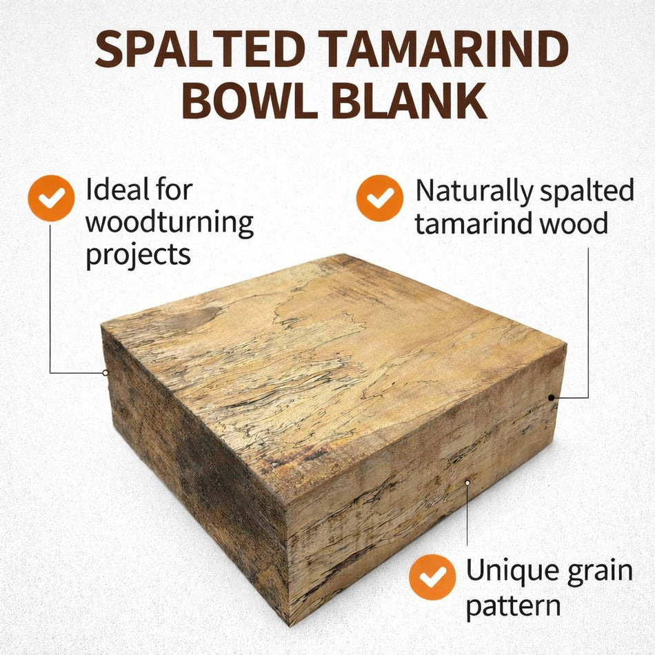 Spalted Tamarind Bowl Blank for Woodturning Projects